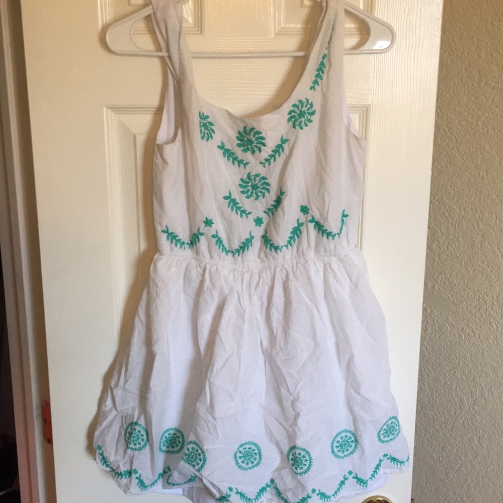 White and Teal Dress